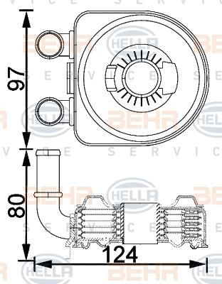 HELLA 8MO 376 797-091 - Масляный радиатор, двигательное масло avtokuzovplus.com.ua