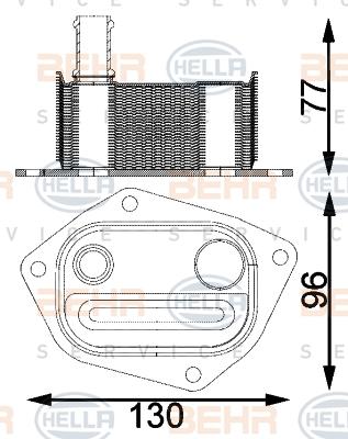 HELLA 8MO 376 797-141 - Масляний радіатор, рухове масло autocars.com.ua