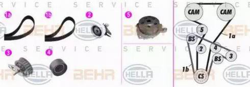 HELLA 8MP 376 818-821 - Водяний насос + комплект зубчатого ременя autocars.com.ua