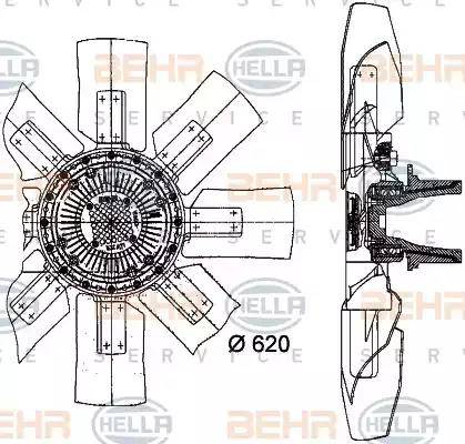 HELLA 8MV 376 727-381 - Вентилятор, охолодження двигуна autocars.com.ua