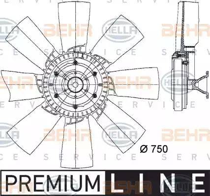 HELLA 8MV 376 728-371 - Вентилятор, охолодження двигуна autocars.com.ua