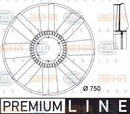 HELLA 8MV 376 733-231 - Крильчатка вентилятора, охолодження двигуна autocars.com.ua