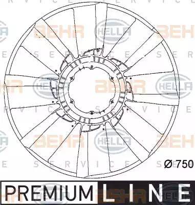 HELLA 8MV 376 757-101 - Крыльчатка вентилятора, охлаждение двигателя autodnr.net