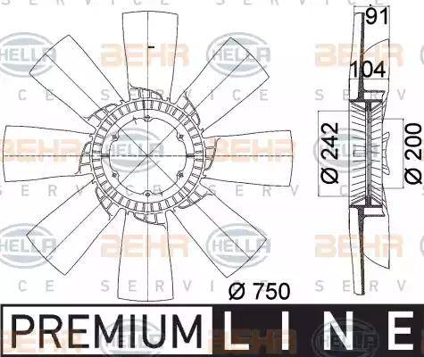 HELLA 8MV 376 758-231 - Крильчатка вентилятора, охолодження двигуна autocars.com.ua