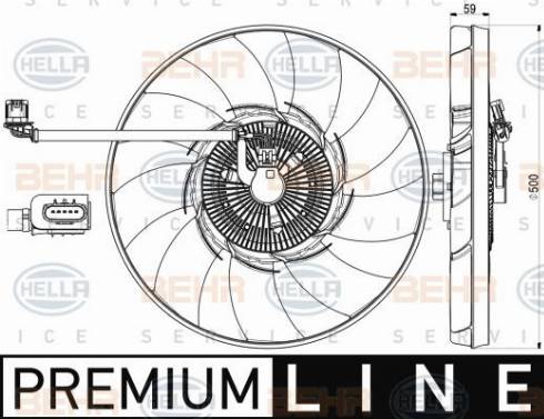 HELLA 8MV 376 758-311 - Вентилятор, охолодження двигуна autocars.com.ua