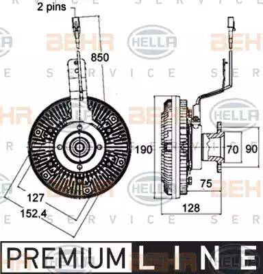 HELLA 8MV 376 758-471 - Зчеплення, вентилятор радіатора autocars.com.ua