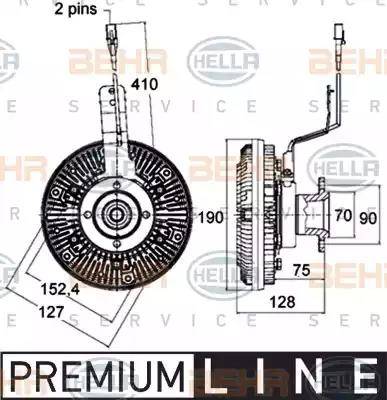 HELLA 8MV 376 758-481 - Зчеплення, вентилятор радіатора autocars.com.ua