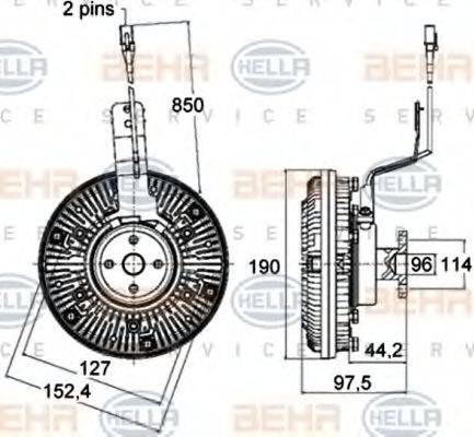 HELLA 8MV 376 758-491 - Сцепление, вентилятор радиатора avtokuzovplus.com.ua