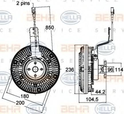 HELLA 8MV 376 758-531 - Сцепление, вентилятор радиатора avtokuzovplus.com.ua