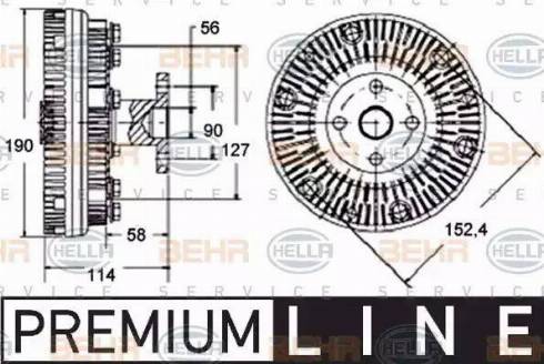 HELLA 8MV 376 758-551 - Зчеплення, вентилятор радіатора autocars.com.ua