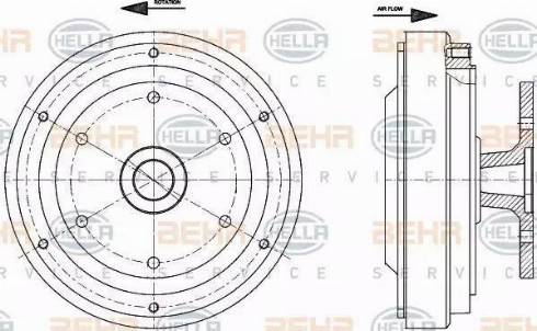 HELLA 8MV 376 791-261 - Зчеплення, вентилятор радіатора autocars.com.ua