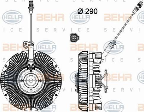 HELLA 8MV 376 791-701 - Зчеплення, вентилятор радіатора autocars.com.ua