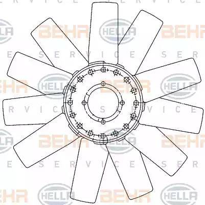 HELLA 8MV 376 906-581 - Крильчатка вентилятора, охолодження двигуна autocars.com.ua