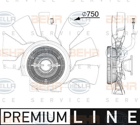 HELLA 8MV 376 911-581 - Вентилятор, охолодження двигуна autocars.com.ua