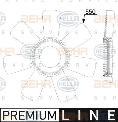 HELLA 8MV 376 912-461 - Крыльчатка вентилятора, охлаждение двигателя avtokuzovplus.com.ua