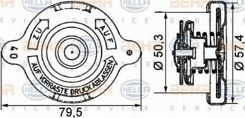 HELLA 8MY 376 742-171 - Кришка, радіатор autocars.com.ua