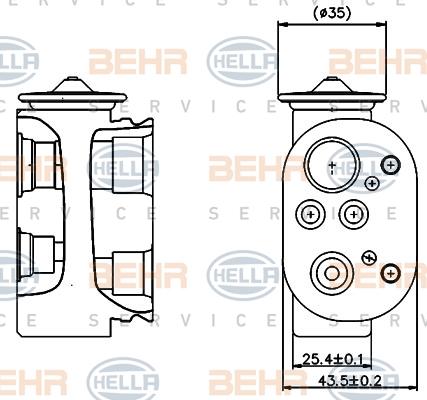 HELLA 8UW 351 004-224 - Розширювальний клапан, кондиціонер autocars.com.ua