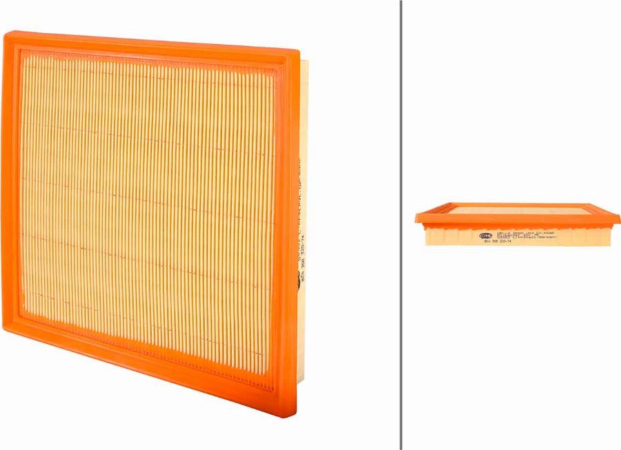 HELLA 8ZA 358 320-741 - Повітряний фільтр autocars.com.ua