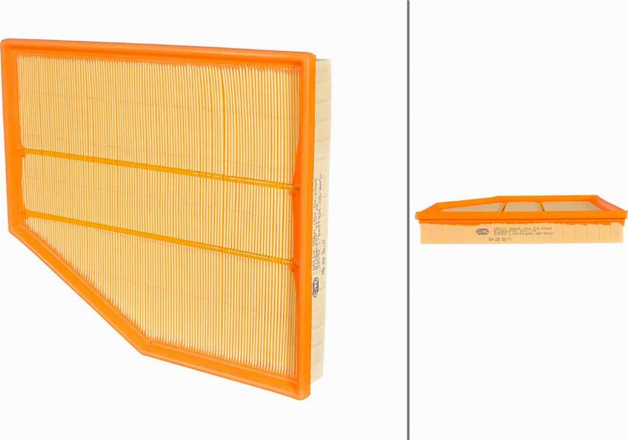 HELLA 8ZA 358 321-771 - Повітряний фільтр autocars.com.ua