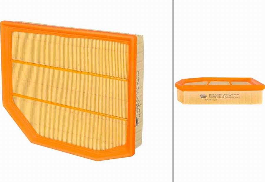 HELLA 8ZA 358 321-791 - Повітряний фільтр autocars.com.ua