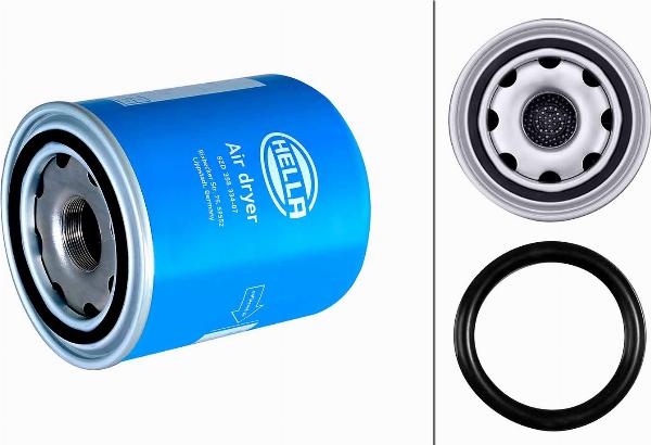 HELLA 8ZD 358 334-071 - Патрон осушувача повітря, пневматична система autocars.com.ua