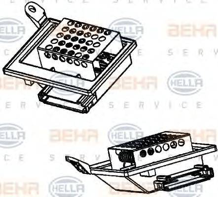 HELLA 9ML 351 332-211 - Сопротивление, реле, вентилятор салона autodnr.net