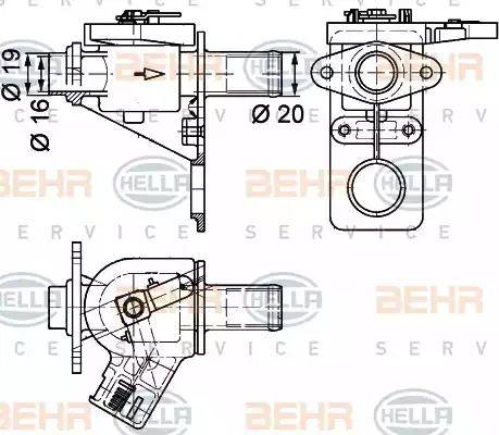 HELLA 9XL 351 328-181 - Регулюючий клапан охолоджуючої рідини autocars.com.ua