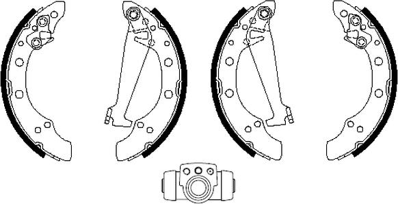 HELLA PAGID 8DB 355 003-351 - Комплект гальм, барабанний механізм autocars.com.ua