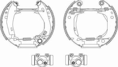 HELLA PAGID 8DB 355 003-651 - Комплект гальм, барабанний механізм autocars.com.ua