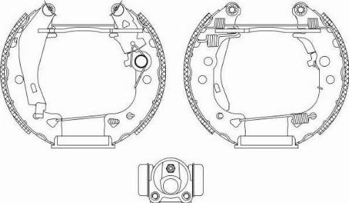 HELLA PAGID 8DB 355 003-801 - Комплект гальм, барабанний механізм autocars.com.ua