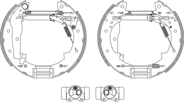 HELLA PAGID 8DB 355 003-851 - Комплект гальм, барабанний механізм autocars.com.ua