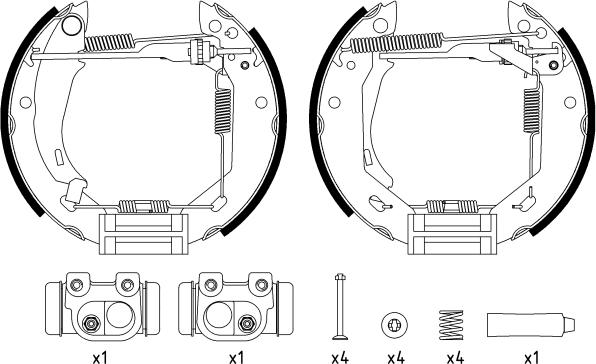 HELLA PAGID 8DB 355 003-881 - Комплект тормозных колодок, барабанные autodnr.net