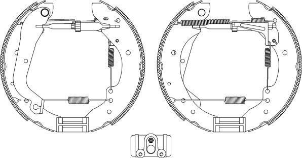 HELLA PAGID 8DB 355 003-991 - Комплект гальм, барабанний механізм autocars.com.ua