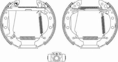 HELLA PAGID 8DB 355 004-151 - Комплект гальм, барабанний механізм autocars.com.ua