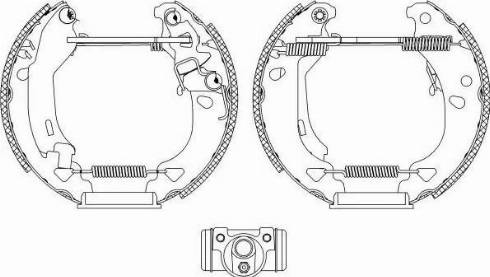 HELLA PAGID 8DB 355 004-341 - Комплект гальм, барабанний механізм autocars.com.ua