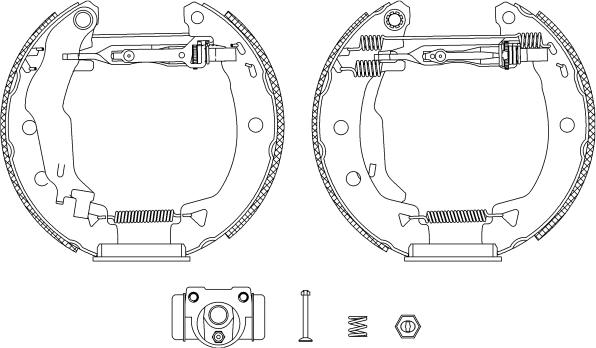 HELLA PAGID 8DB 355 004-381 - Комплект гальм, барабанний механізм autocars.com.ua