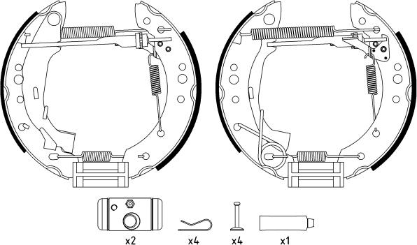 HELLA PAGID 8DB 355 004-741 - Комплект тормозных колодок, барабанные autodnr.net