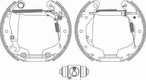 HELLA PAGID 8DB 355 005-031 - Комплект гальм, барабанний механізм autocars.com.ua