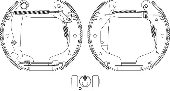 HELLA PAGID 8DB 355 005-211 - Комплект гальм, барабанний механізм autocars.com.ua