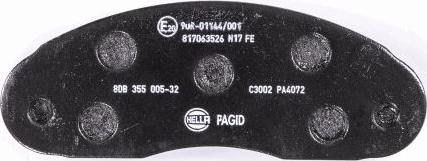 HELLA PAGID 8DB 355 005-321 - Тормозные колодки, дисковые, комплект avtokuzovplus.com.ua