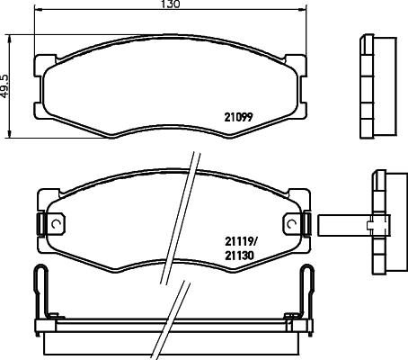 HELLA PAGID 8DB 355 036-581 - Гальмівні колодки, дискові гальма autocars.com.ua