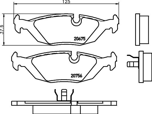 HELLA PAGID 8DB 355 006-041 - Гальмівні колодки, дискові гальма autocars.com.ua