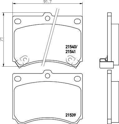 HELLA PAGID 8DB 355 027-031 - Тормозные колодки, дисковые, комплект avtokuzovplus.com.ua