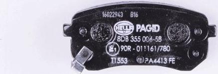 HELLA PAGID 8DB 355 006-581 - Гальмівні колодки, дискові гальма autocars.com.ua