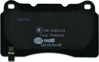 HELLA PAGID 8DB 355 006-601 - Тормозные колодки, дисковые, комплект avtokuzovplus.com.ua