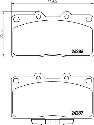 HELLA PAGID 8DB 355 006-641 - Гальмівні колодки, дискові гальма autocars.com.ua