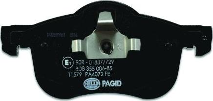 HELLA PAGID 8DB 355 006-851 - Тормозные колодки, дисковые, комплект avtokuzovplus.com.ua