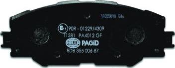 HELLA PAGID 8DB 355 006-871 - Гальмівні колодки, дискові гальма autocars.com.ua