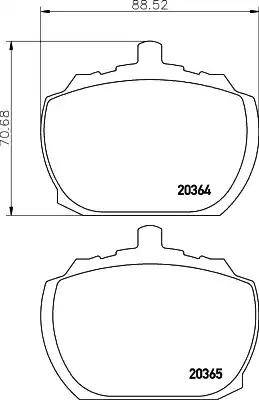 HELLA PAGID 8DB 355 007-091 - Гальмівні колодки, дискові гальма autocars.com.ua