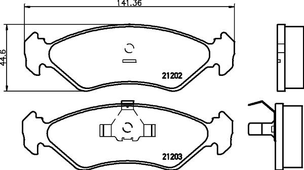 HELLA PAGID 8DB 355 007-391 - Гальмівні колодки, дискові гальма autocars.com.ua